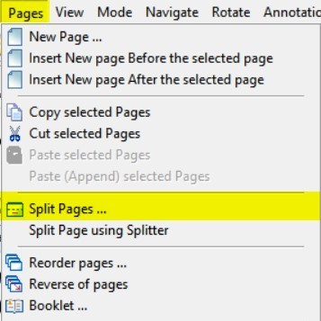 Split TIFF files Split pages