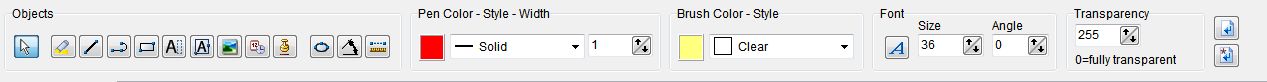 TIFF annotation toolbar